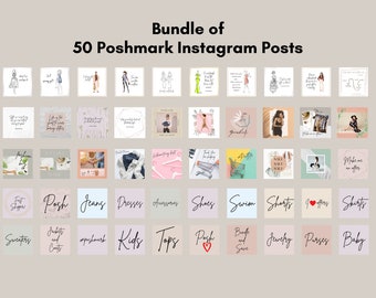 Poshmark Bundle 50 Instagram Posts, Poshmark Boutique, Poshmark Seller, Reseller Instagram, Instagram Posts, Poshmark digital, Poshmark Tool