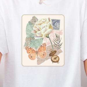 Junk Journal T-Shirt, Ephemera Shirt, Junk Journal Inspired Shirt, Art Clippings, Vintage Travel Shirt, Mixed Media Shirt