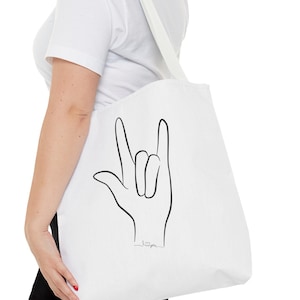 ASL Tote Bag, ASL Tasche, ich liebe dich, ASL Liebe, ASL Liebe, ich liebe dich ASL, Lehrer Geschenk, Dolmetscher Geschenk, Gebärdensprache, Inklusion wichtig