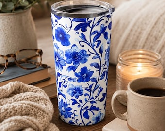 Vaso Cottagecore, Vaso Chinoiserie, Floral Azul Jacobeo, Vaso Coqueta, Vaso Boho, Toile De Jouy, Patrón Francés, Toile