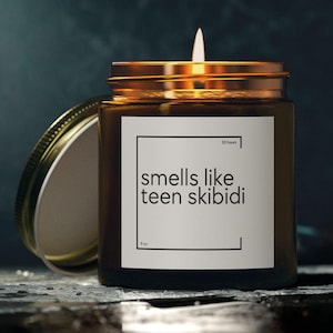 Smells Like Teen Skibidi Candle, Teenager Candle, Rizz Candle Gift, Gen Alpha Gift, Funny Candles Gifted, Gifted Candles, Slang Teen Terms