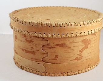 Round birch bark Bread Bin »Lenotschka«