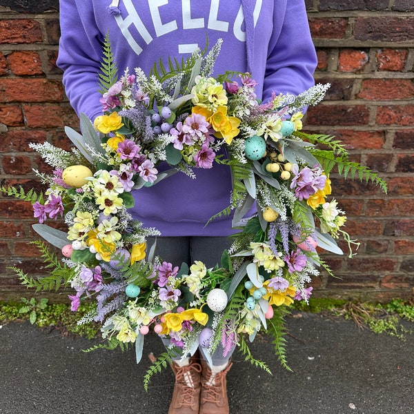 Spring wreath with eggs