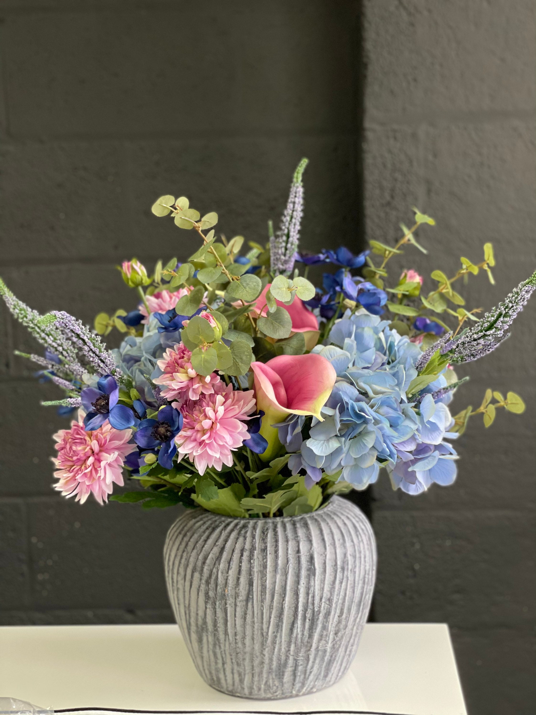 61cm Luxury Large faux floral arrangement set into heavy globe Etsy