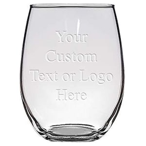 24 Custom Engraved Stemless Wine Glasses