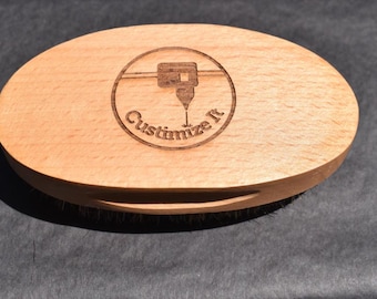 Custom Engraved Boar Bristle Beard Brush