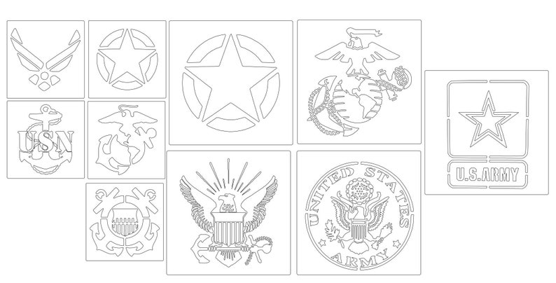 Military Stencil Wood Stencil Marines Logo | Etsy