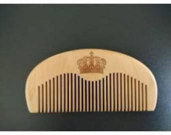 Custom Engraved Beard Comb, Thin Wood Comb