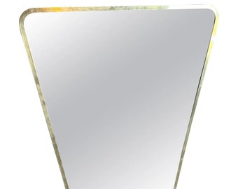 1950s Gio Ponti Style Mid-Century Modern Brass Italian Wall Mirror