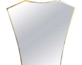 1960s Mid-century Modern Brass Italian Wall mirror in the manner of Gio Ponti