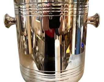 1980s Modernist Silver Plated French Wine Cooler by Christofle
