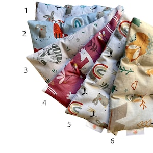 Organic dry hot water bottle with flax seeds, usable from birth