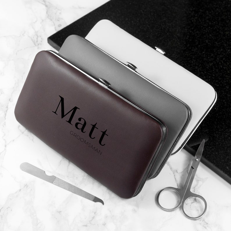 Groomsmen Gifts Manicure Set Mens Nail Kit Personalised Mens Etsy
