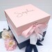 Will you be my bridesmaid box, custom bridesmaid proposal box, navy blue blush pink white and rose gold gift box personalised with names