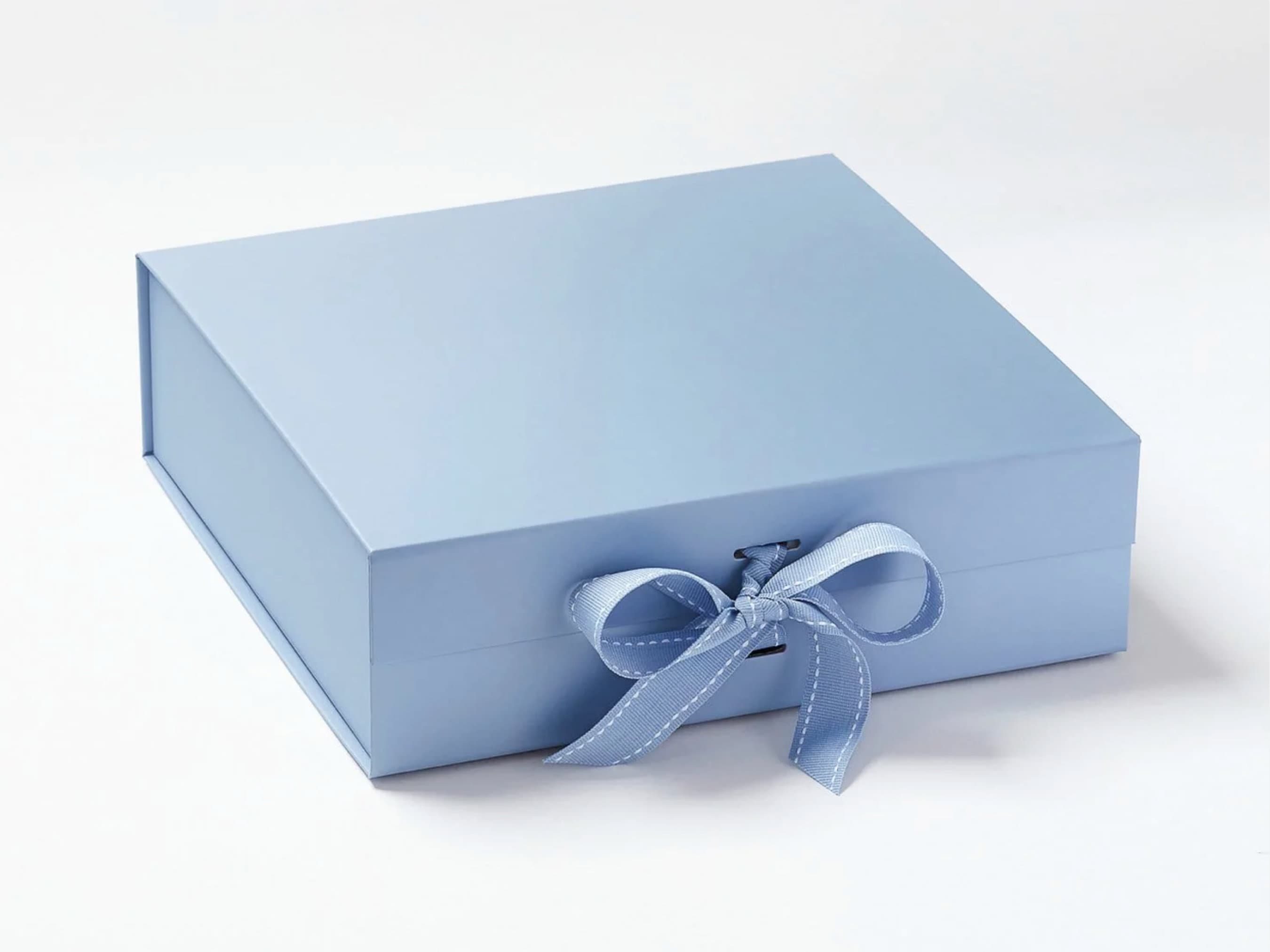 Clear Plastic Gift Boxes 6 Pack Bakery Boxes with Base Lid & Ribbon Navy Blue 7x5x3