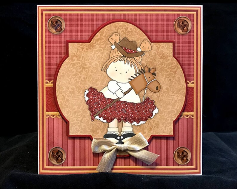 western card Handmade horse cowgirl cow girl pony rider get well birthday horses for equestrian thinking of you