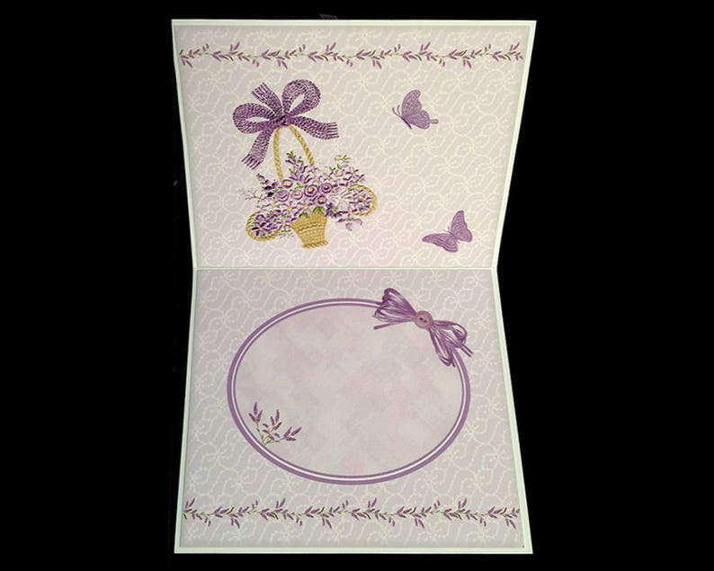 Handmade Card Elegant Lilacs and Butterflies Floral Birthday Greeting Card for Mother Women Friend