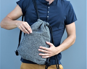 Rucksack mit Kordelzug // Rucksack aus Baumwollmix // Unisex Zwiebacksack