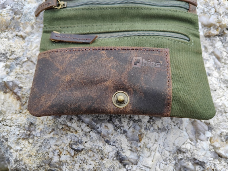 Tobacco Pouch in leather and cotton image 5