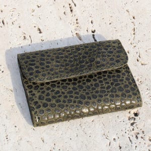 Small Mini Leather Tobacco pouch green - smokers bag wallet Tobacco Case in real Leather - Rolling Pouch