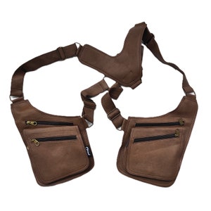 Borsa fondina in pelle // Portafoglio unisex // Gilet unisex // Gilet in katoen // Borsa a tracolla multiuso da donna e uomo
