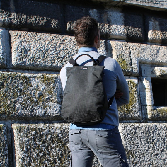 Vegan Leather Backpack: Unisex Travel Daypack With Pocket - Etsy display picture 2