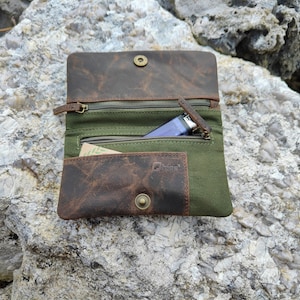Tobacco Pouch in leather and cotton image 6