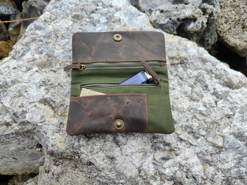 Tobacco Pouch in leather and cotton image 6