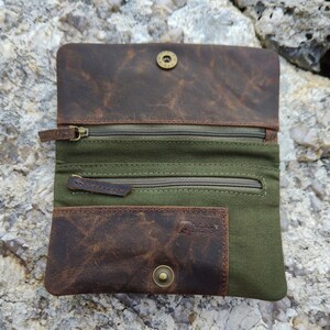 Tobacco Pouch in leather and cotton image 4