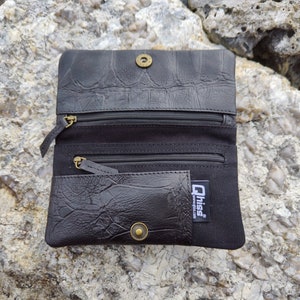 Tobacco pouch - smokers bag wallet in real Leather and canvas - handmade tobacco case for rolling tobacco accessories - gift for him her
