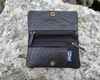 Tobacco pouch - smokers bag wallet in real Leather and canvas - handmade tobacco case for rolling tobacco accessories