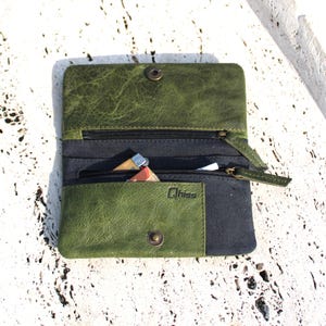 Bolsa de tabaco de cuero hecha a mano: Cartera de lona para fumadores