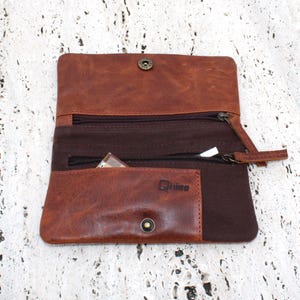Tobacco pouch - smokers bag wallet in real Leather and canvas - handmade tobacco case for rolling tobacco accessories -
