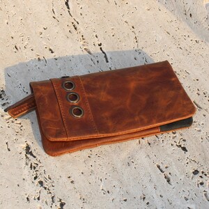 Tobacco pouch with eyelets - smokers bag wallet in real Leather and canvas - handmade tobacco case for rolling tobacco accessories