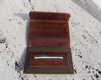 Handmade Leather Tobacco Pouch: Small Rolling Bag Wallet