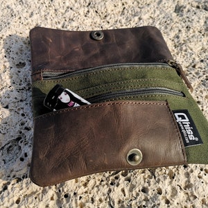 Tobacco Pouch in leather and cotton image 1