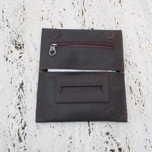 Tobacco pouch with magnets - smokers bag wallet in real Leather  - handmade tobacco case for rolling tobacco accessories -