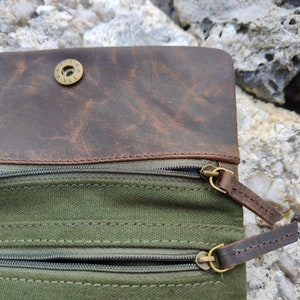 Tobacco Pouch in leather and cotton image 7