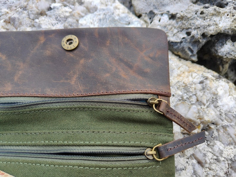 Tobacco Pouch in leather and cotton image 7