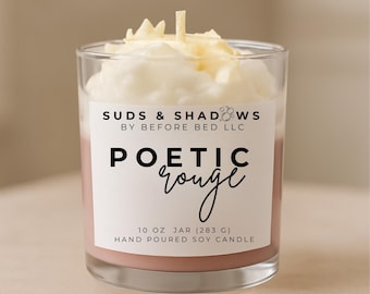POETIC ROUGE 10oz Soy Candle with Candle Frosting