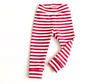 Baby Christmas Leggings Holiday Kids Tights Toddler Christmas Tights Holdiay Leggings Girls Holiday Tights Red Green Striped Leggings