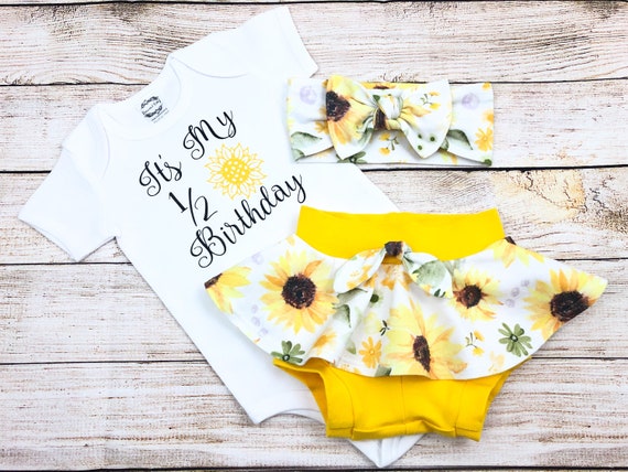 Baby top sunflower outfit