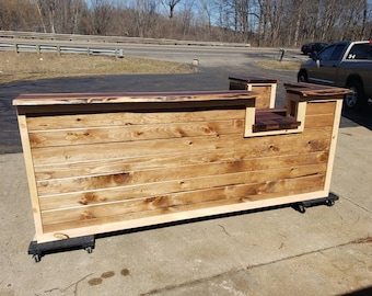 Reception desk / Custom reception desk / file cabinet / live edge top / walnut / tounge and groove / front counter desk