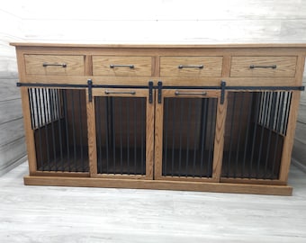 Luxury Indoor Dog Kennel Furniture / Handmade Wooden Kennel / Custom Made Pet Crate / Hardwood / #1 in the U.S.
