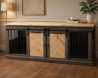 Ready To Ship / Luxury Indoor Dog Kennel Furniture / Quality Handmade Wooden Kennel / Custom Made Pet Crate / Hardwood / #1 in the U.S.