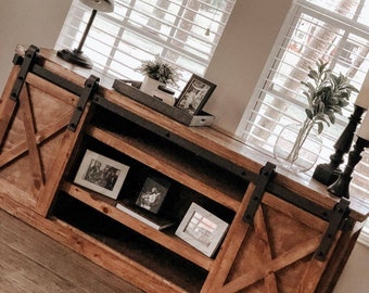 Tv stand / Hutch / Entertainment Center / rustic furniture / media stand / media hutch / sliding barn door / Barn Door / Media Console