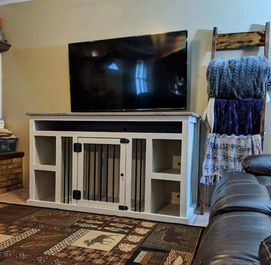 dog crate tv console