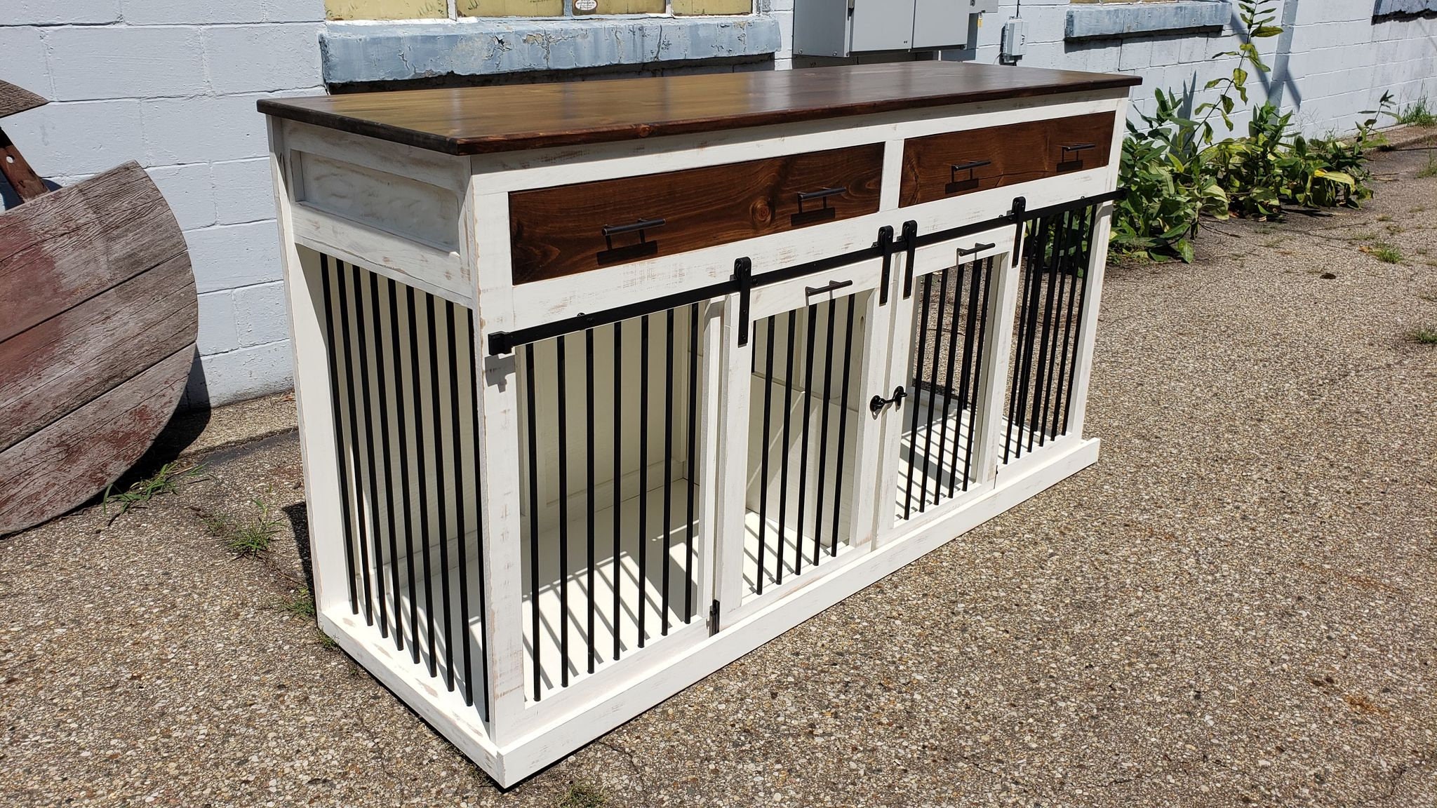 Sliding Barn Door Kennel With Drawers / 1 in the U.S. / Etsy