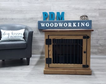 Custom Dog Kennel / Side Table Kennel / Nightstand Kennel / Interior Dog Kennel / Rustic Kennel / Dog Crate / Dog Den / #1 in the U.S.