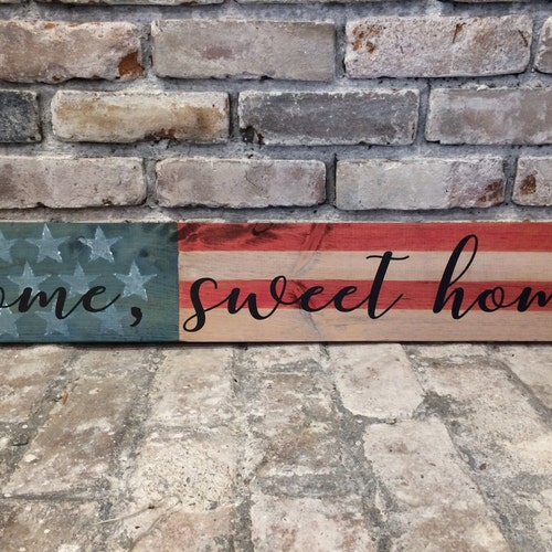 Home Sweet Home Farmhouse Style Wood Wall Decor Sign Etsy